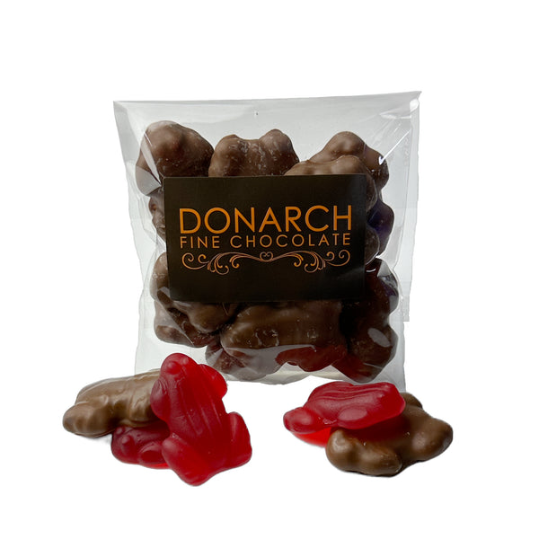Raspberry Frogs Choc Coated - Milk Choc